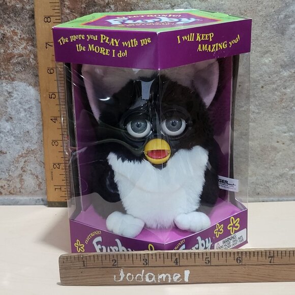 Vintage Black White Furby Tiger Electronic Robotic Toy 1998 - Picture 8 of 11